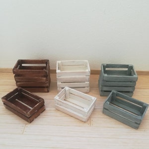 1:12 Puppenhaus-Holzkisten, Puppenhaus-Zubehör, Puppenhaus-Miniaturen, Puppenhaus-Küchendekorationen, Miniatur-Holzkisten, Maßstab 1:12
