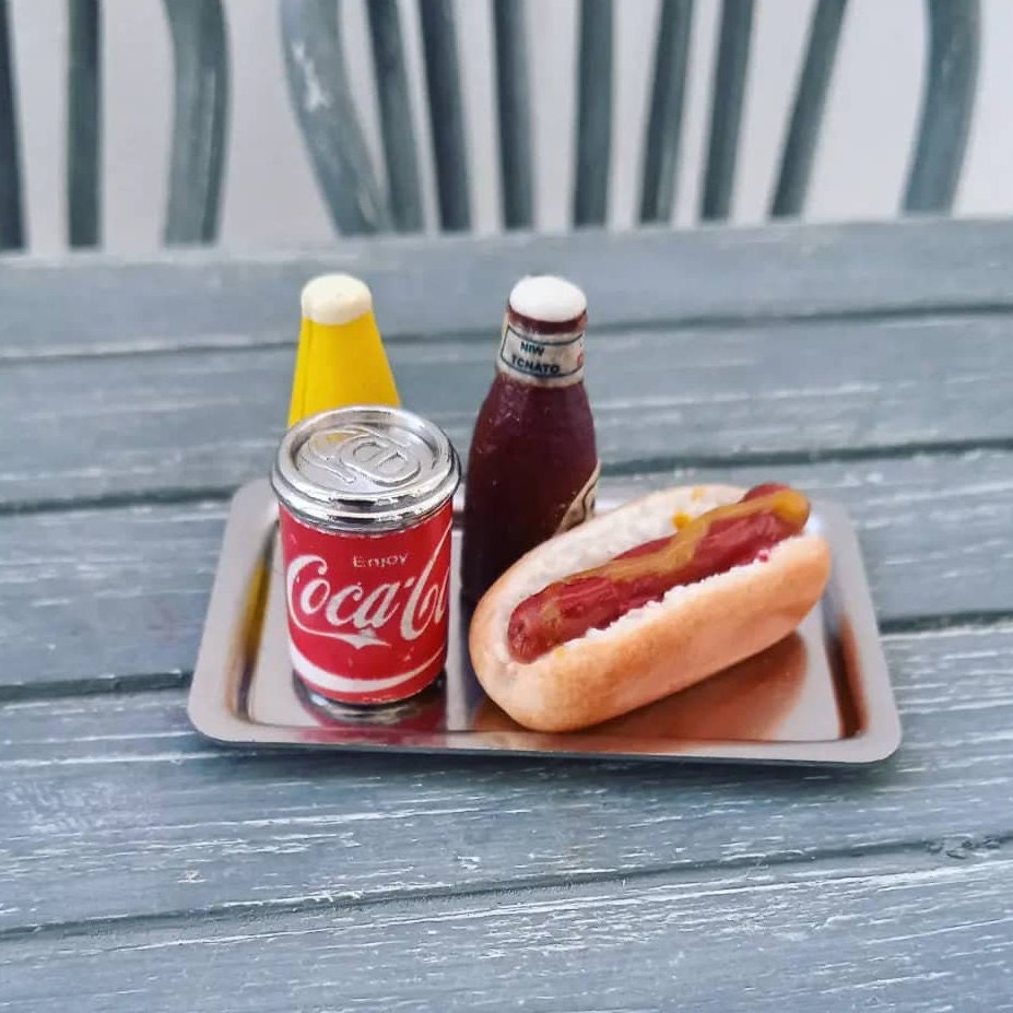 Miniature Hot Dog Mini Hot Dog Miniature Food Dollhouse Etsy