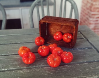 5x Miniature tomatoes, Mini vegetables, Mini food, Miniatures, Dollhouse food, Doll food, Food for dollhouse, Polymer clay food, Mini tomatoes