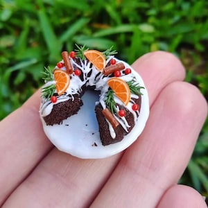 Miniature cake, Dollhouse cake, Dollhouse food, Food for dollhouse, Miniature food, Miniatures, Mini food, Doll food, Miniature orange