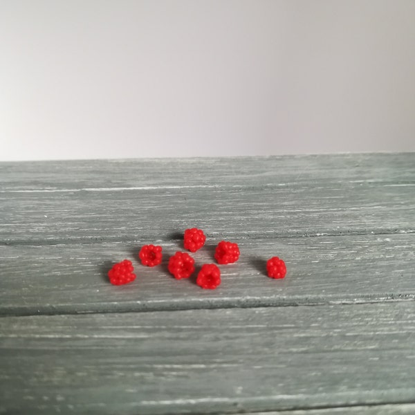 10x Framboises miniatures, Nourriture miniature, Nourriture Dollhouse, Légumes et fruits miniatures, Nourriture en argile polymère, Framboises miniatures