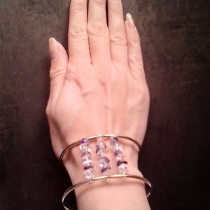 Solid Silver bracelet and semi-precious stones