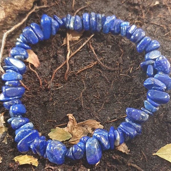 Bracelet chips lapis lazuli