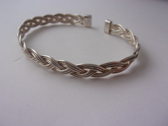 Braided Silver Fashion Elephant Hair Bracelet Etsy