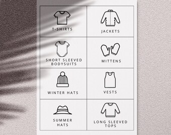 Clothes Labels With Editable Text Mark Making Drawer Labels Etsy