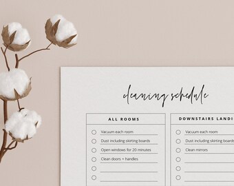 Bearbeitbare Reinigungs-Checkliste | Nach Raumreinigungszeitplan | Reinigungsplan | Wöchentliche Reinigung | Clean Edit Template | Sauberer Zeitplan