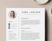Modern Resume Template, CV Template, 2 Pages Resume, Instant Download, Resume Template Minimalist, CV Template Simple