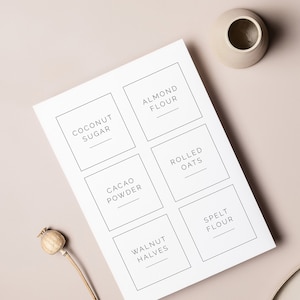 3 inch | US Letter + A4 | Editable Pantry Label | Modern Pantry | Kitchen Label | Pantry Label | Printable Square Pantry Label