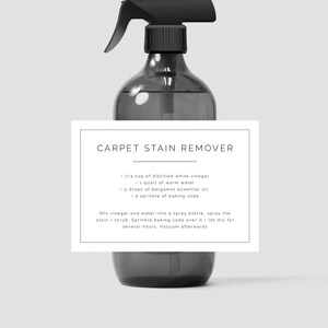 3.5x5 inch | Editable Cleaning Recipe Labels | Minimal Printable Label Set