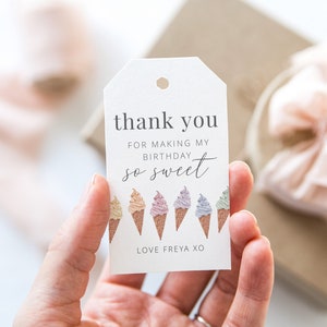 Zwei süße Dankeschön Anhänger, Geschenkanhänger Vorlage, Eis Geburtstag, 2.Geburtstag Mädchen, zwei süße Dankeschön Anhänger, Eis Party, Printable Geschenkanhänger