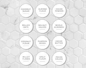 2 inch | US Letter | Editable Round Pantry Labels | Pantry Label | Modern Pantry Label | Pantry Label Set | Printable Labels
