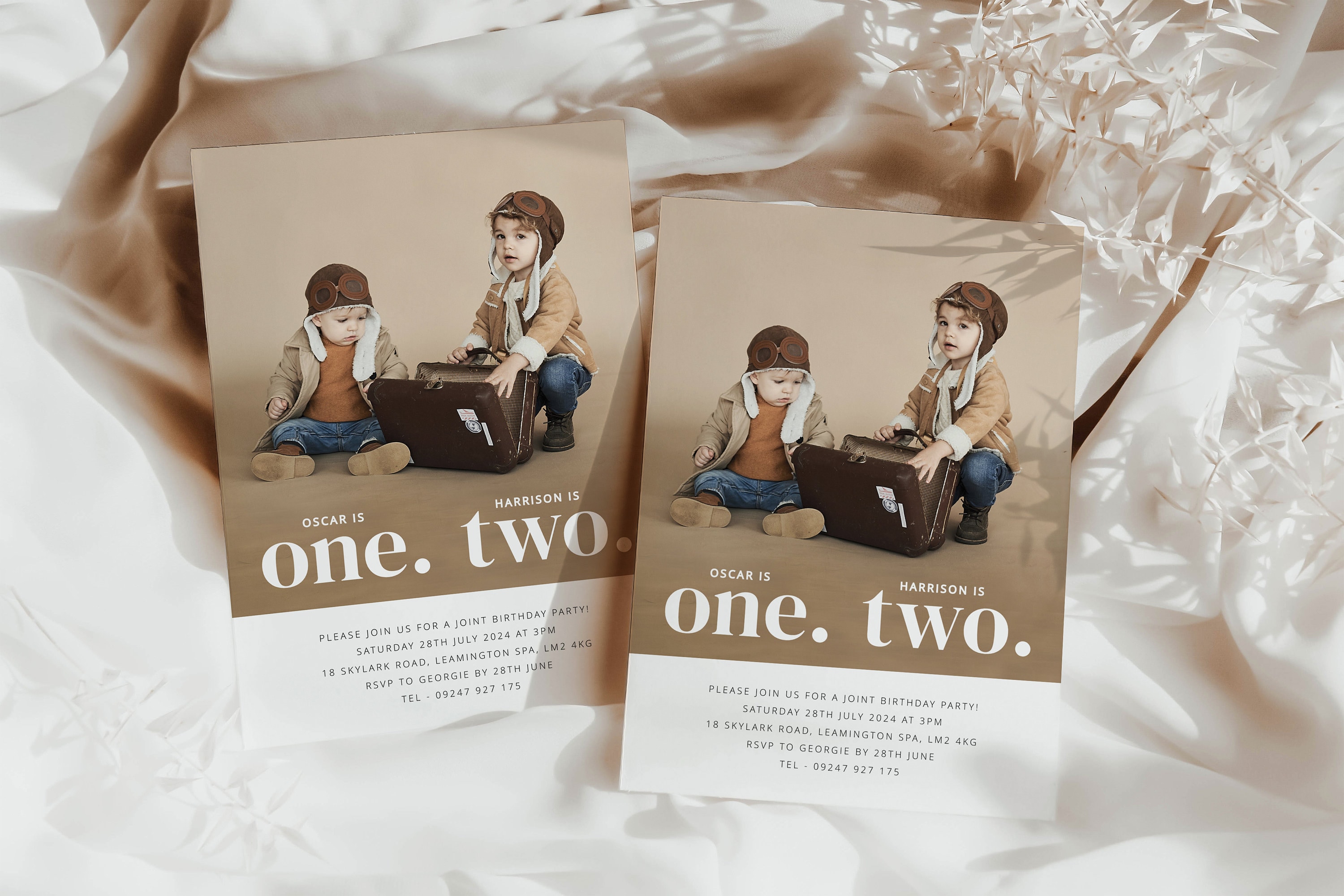 Joint Invitation Template 1st and 2nd Birthday Invitation Etsy