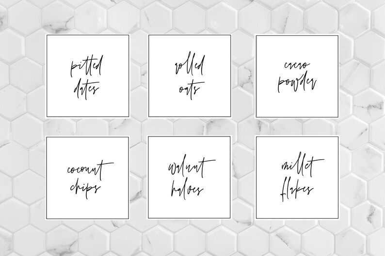 3 Inch | Editable Pantry Label | Script Pantry Label | Square Kitchen ...