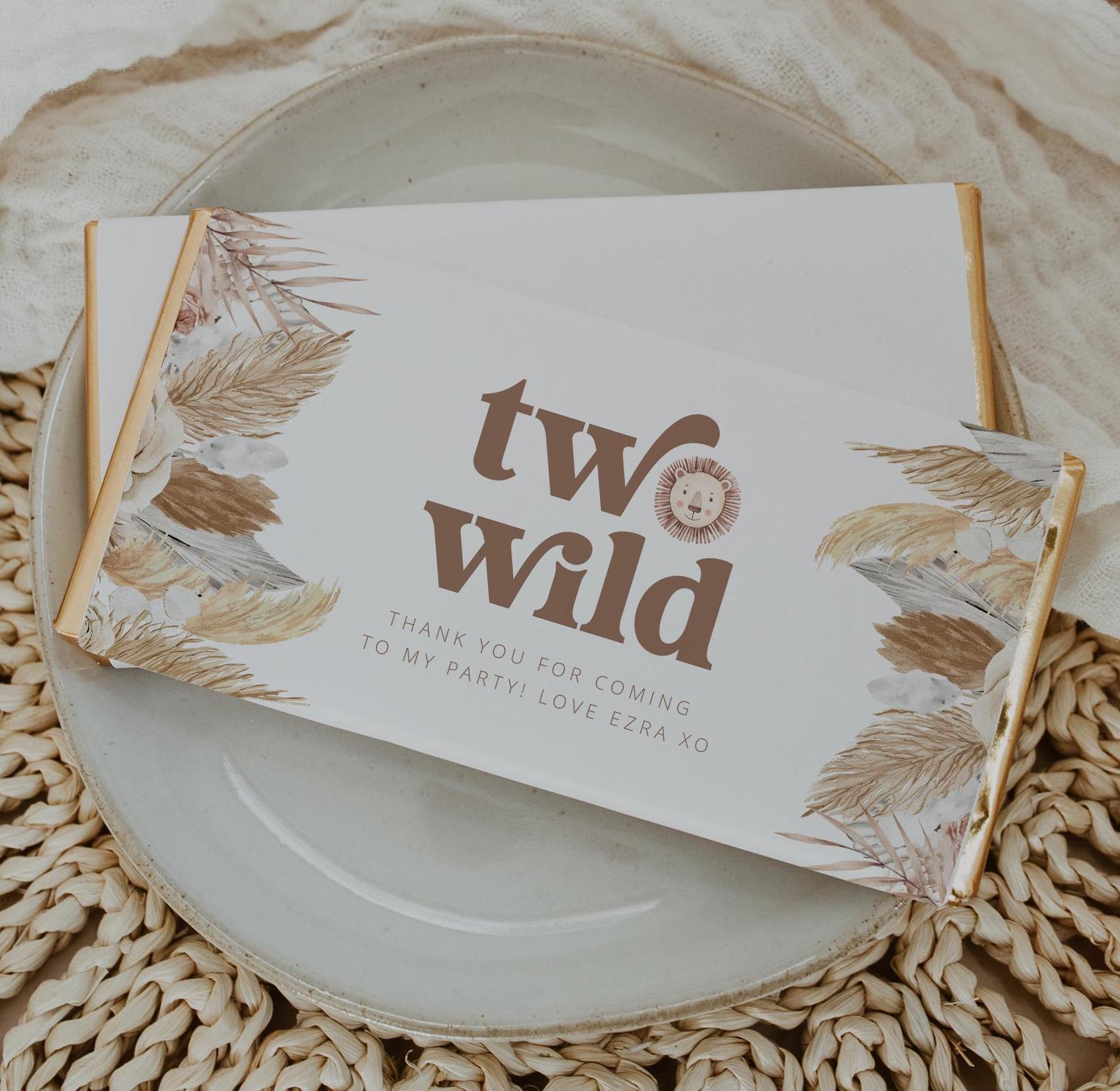 Chocolate Bar Wrapper Template, Two Wild Birthday Favor, Jungle 2nd ...