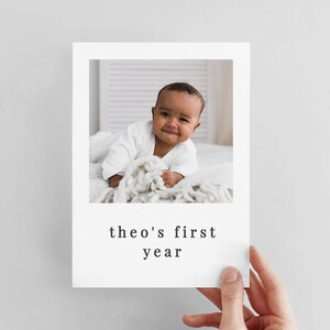 Monthly Photo Banner Template, First Year Photos, 1st Birthday Photos, Month By Month, Modern Photo Banner, Printable Photo Banner