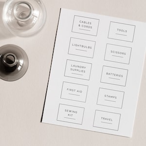 6x4cm | A4 + US Letter | Editable Storage Label | Modern Label | Minimal Label | Household Storage | Printable Label