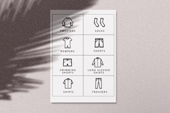 Clothes Labels With Editable Text Editable Drawer Labels Etsy