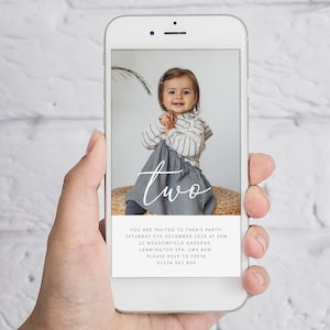 2.Geburtstagsgeschenk, Foto Einladung, 2.Geburtstagseinladung, Zwei Evite, 2.Geburtstag Mädchen, Zwei Einladung, Alter Text Einladung