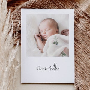 Monthly Photo Banner Template, 1st Year Photos, Handwritten Font, First Birthday Banner, 12 Month photo Banner, Printable Photo Banner