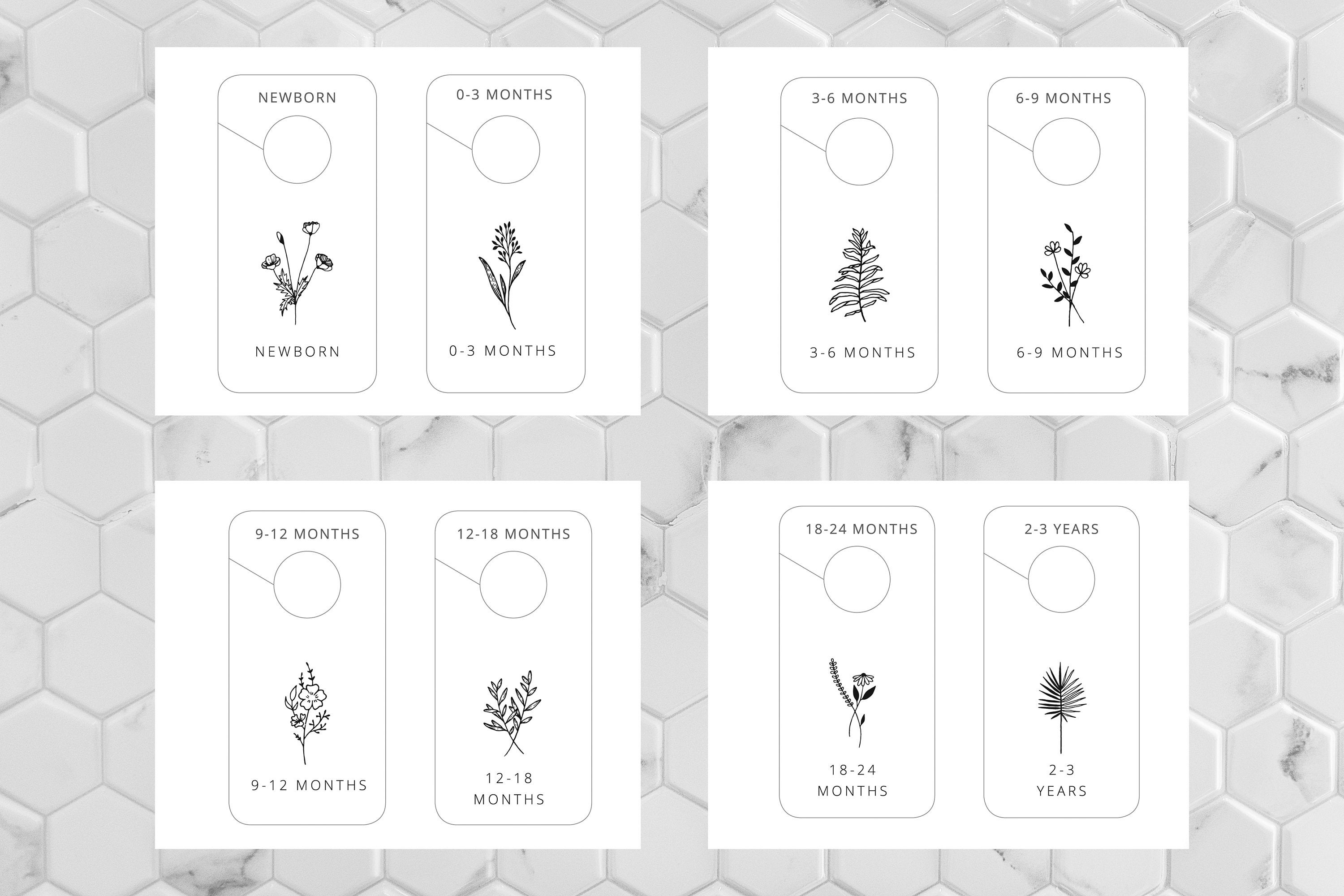 Minimal Floral Clothes Dividers Printable Closet Dividers | Etsy