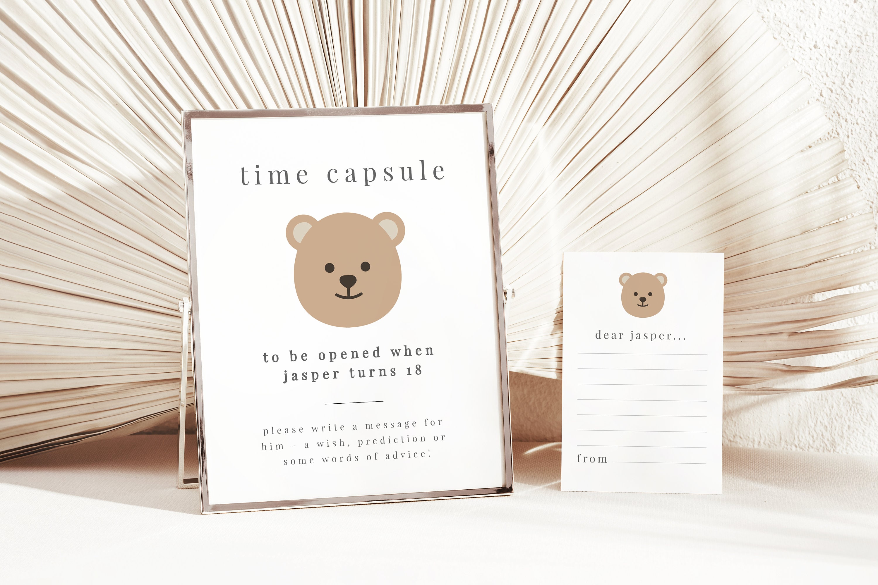 Editable Time Capsule, Teddy Bear Birthday, First Birthday Time Capsule ...