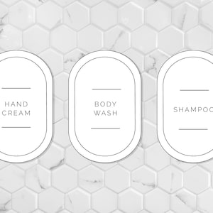 1.5 inch wide | US Letter | Editable Bathroom Labels | Modern Minimal Labels | Bottle Labels | Refill Labels | Printable Label