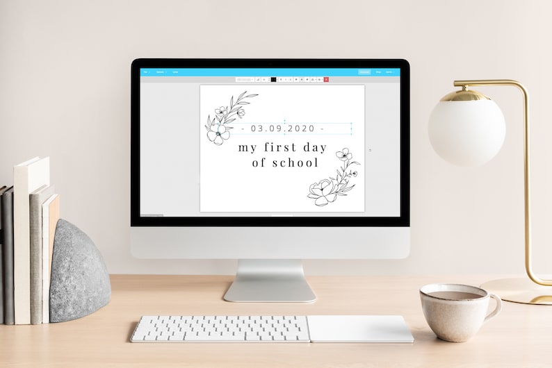 Editable First Day of School Sign 1st Day of School Sign Floral First Day School Sign First Day of Nursery Sign Printable Sign image 2