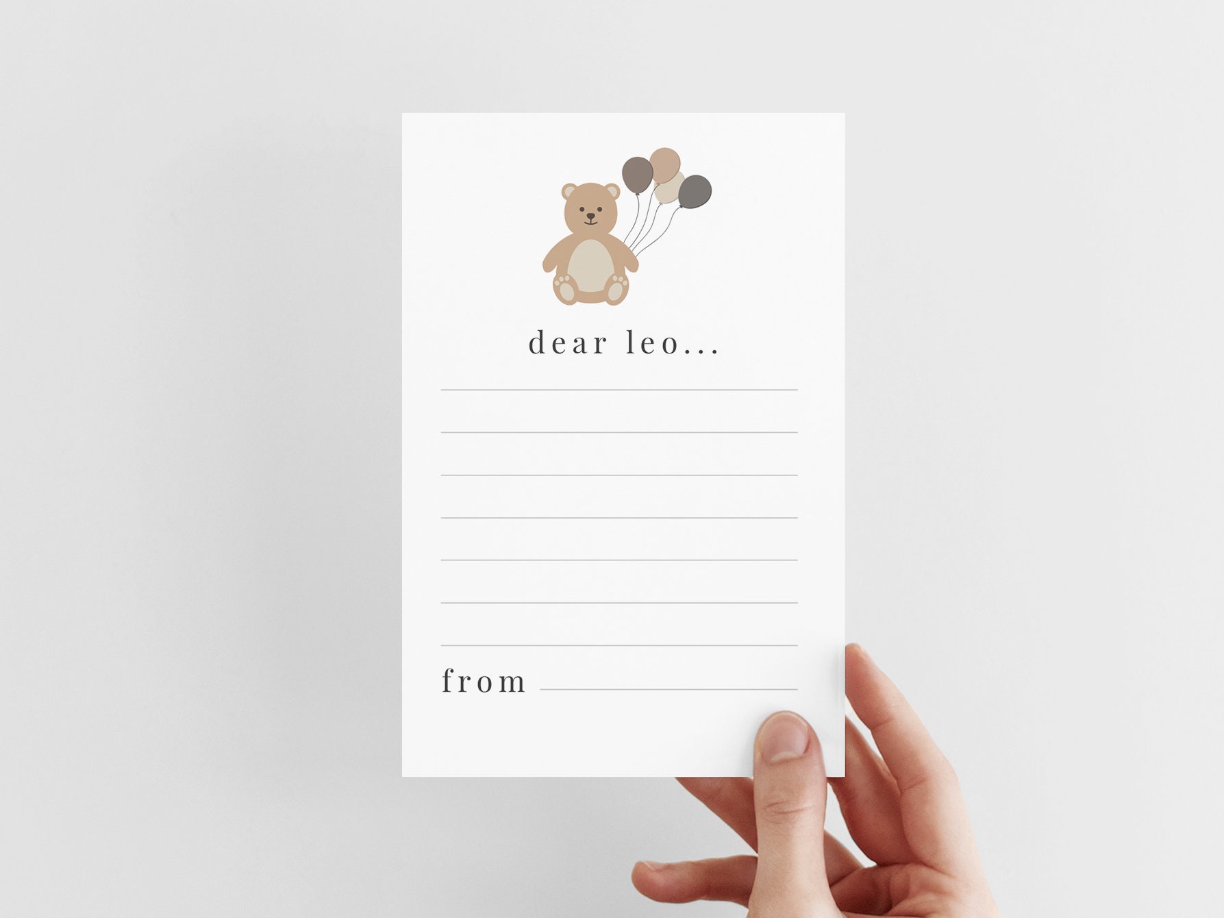 Time Capsule Template Teddy Bear Balloons First Birthday | Etsy