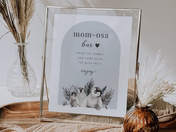 Momosa Bar Sign Template 8x10 Sign Winter Baby Shower - Etsy