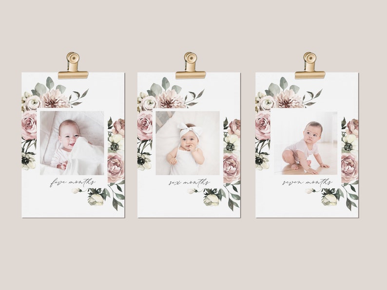 Monthly Photo Banner Template Month by Month 1st Birthday - Etsy
