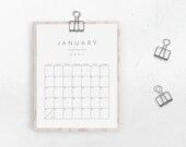 Editable Calendar, Minimal Calendar, 2021, Sunday Start, Printable Calendar