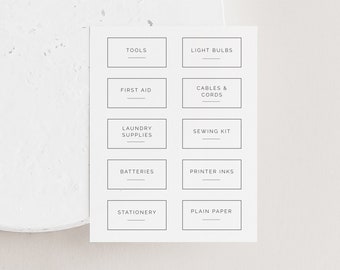 3 x 1.5 inch | US Letter + A4 | Editable Storage Labels | Minimalist Label | Minimal Household Label | Printable Label | Modern Label