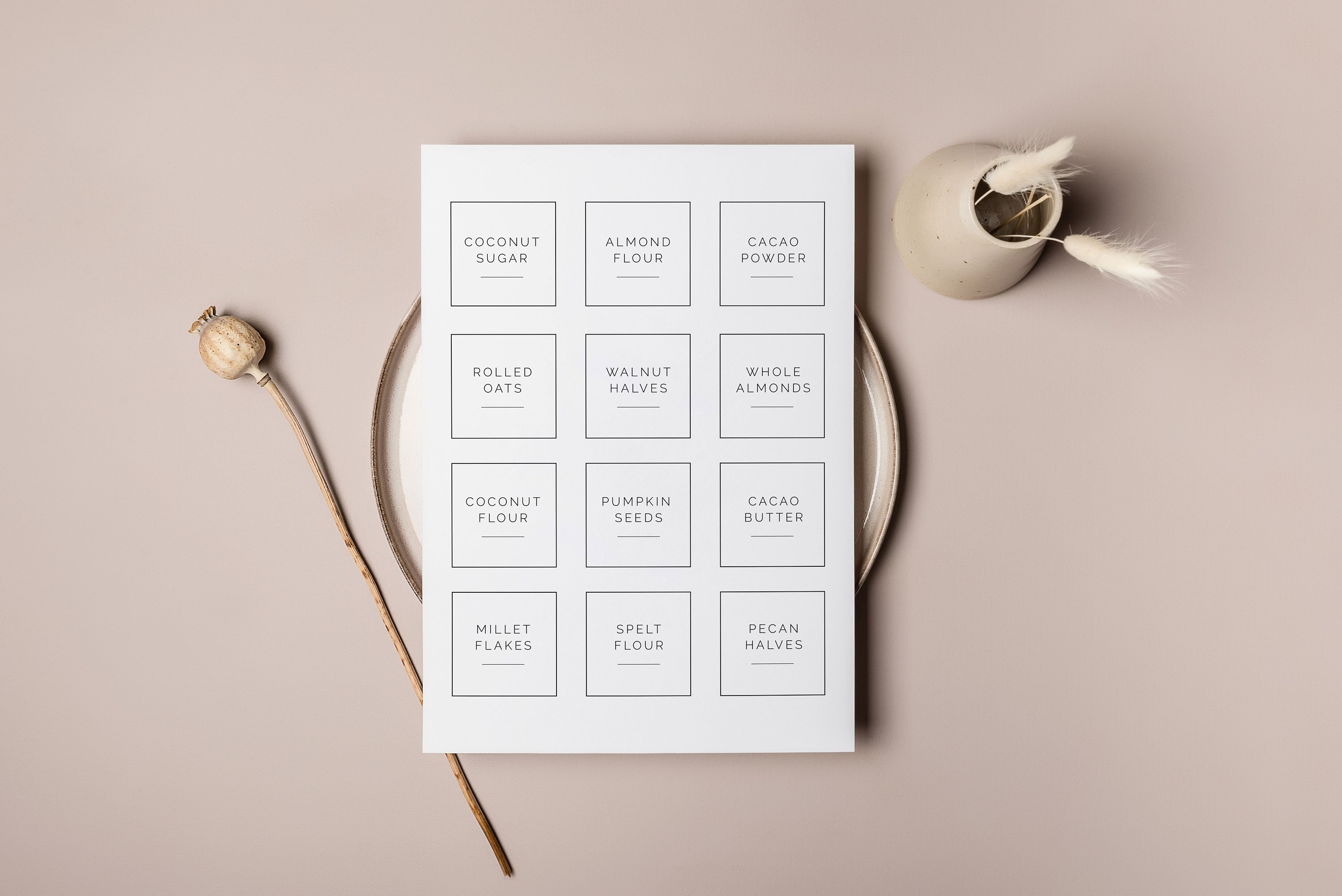 2 Inch | US Letter + A4 | Editable Pantry Labels | Modern Pantry Label ...