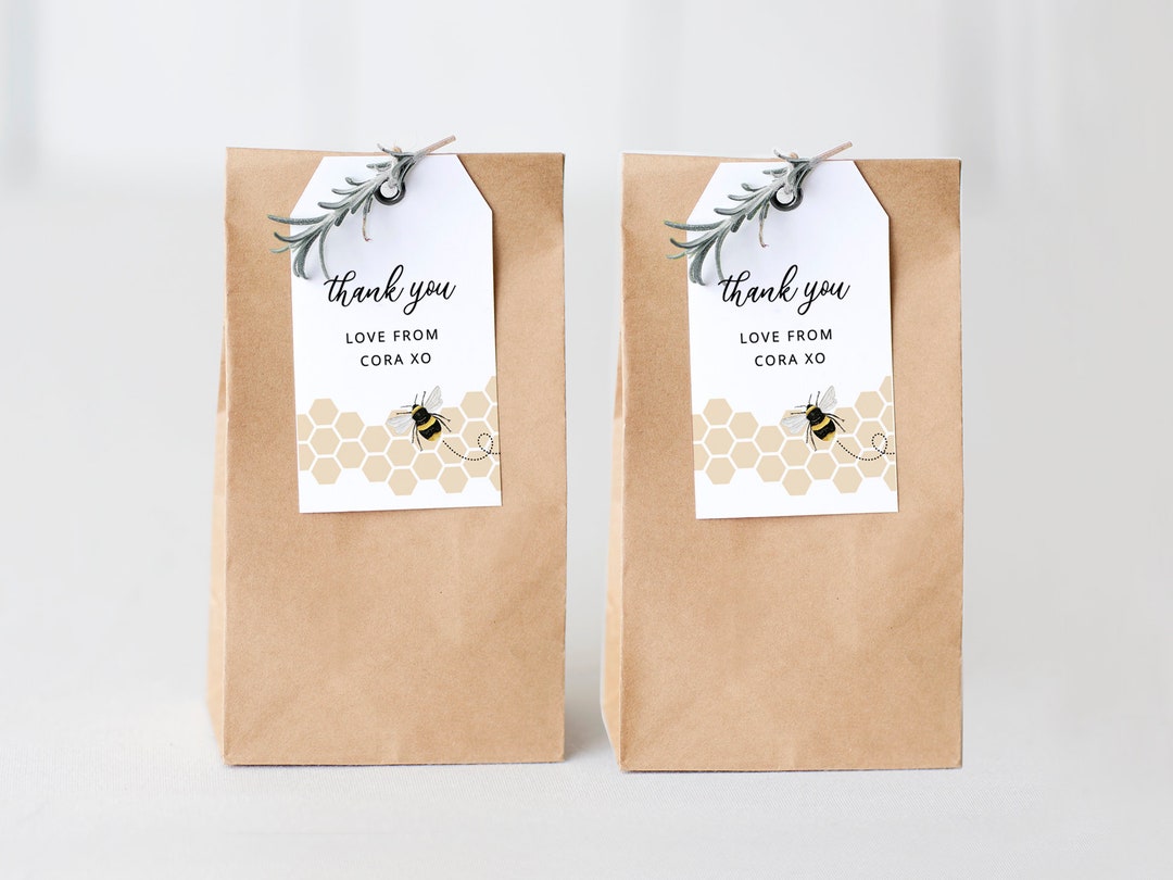 Bee Thank You Tag Template | Honey Bee Favor Tag | Templett Thank You ...