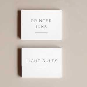 3 x 5,7 cm | US Letter + A4 | Lagerungs Label Vorlage | Minimal Printable Label | Zuhause organisieren