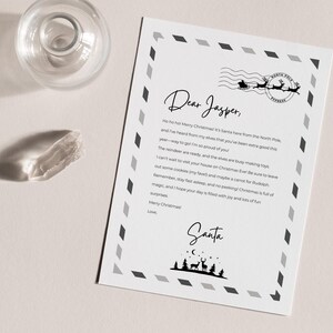 Plantilla de Canva, plantilla editable de carta a Papá Noel, carta al Polo Norte, carta de Papá Noel, carta navideña moderna, carta imprimible