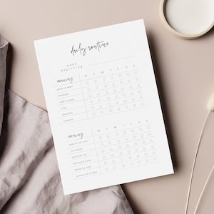 Daily Routine Checklist Minimal Checklist Morning and - Etsy