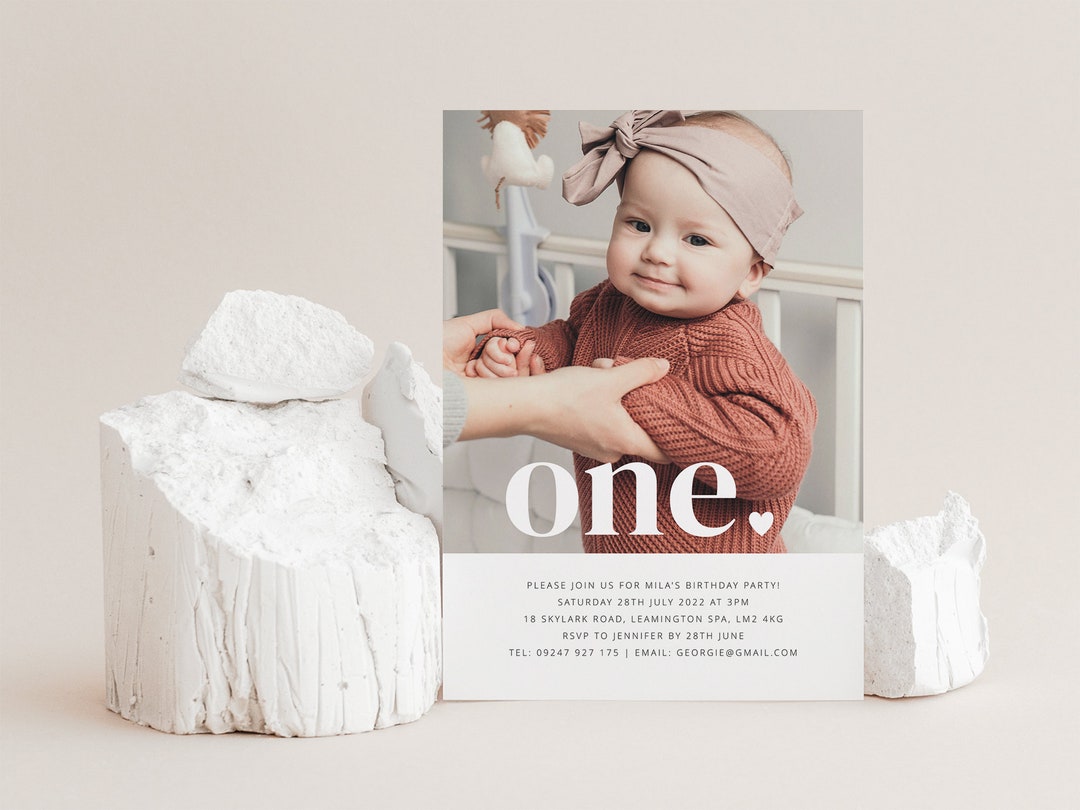 1st Birthday Invitation Template, One Invitation, First Birthday ...