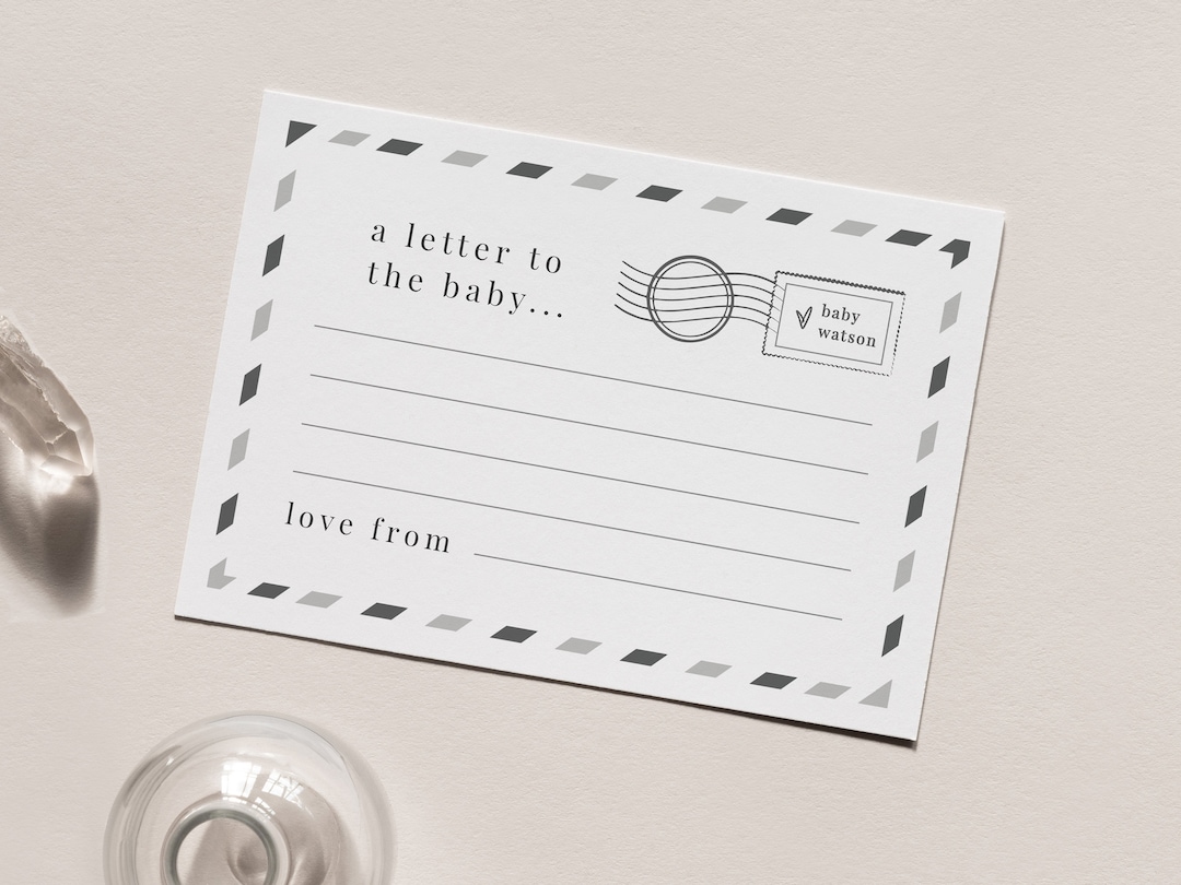 Letters to the Baby Cards | Editable Letters Card | Printable Baby ...
