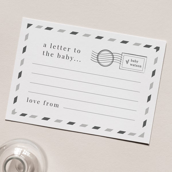 Letters to the Baby Cards | Editable Letters Card | Printable Baby Wishes Letter | Baby Shower | Printable Miniature Postcard