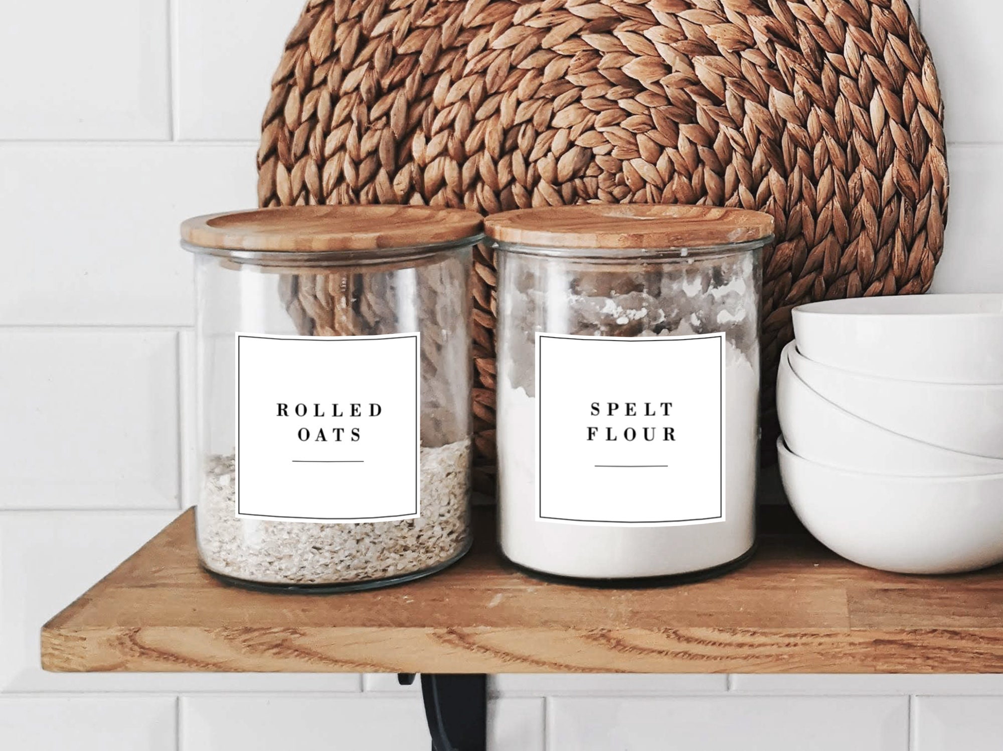 3 Inch | US Letter + A4 | Editable Pantry Label | Serif Labels ...