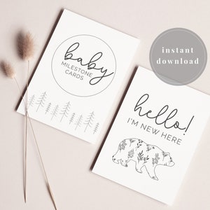Cartes bébé étape importante | Carte animalière florale d'étape importante | Jalon animal floral | Animaux de la forêt | Forêt florale | Cartes d'étapes imprimables