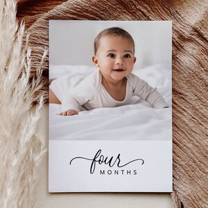 Monthly Photo Banner Template, First Year Photos, 1st Birthday Photos, 1st Birthday Party, Calligraphy Photo Banner, Printable Photo Banner
