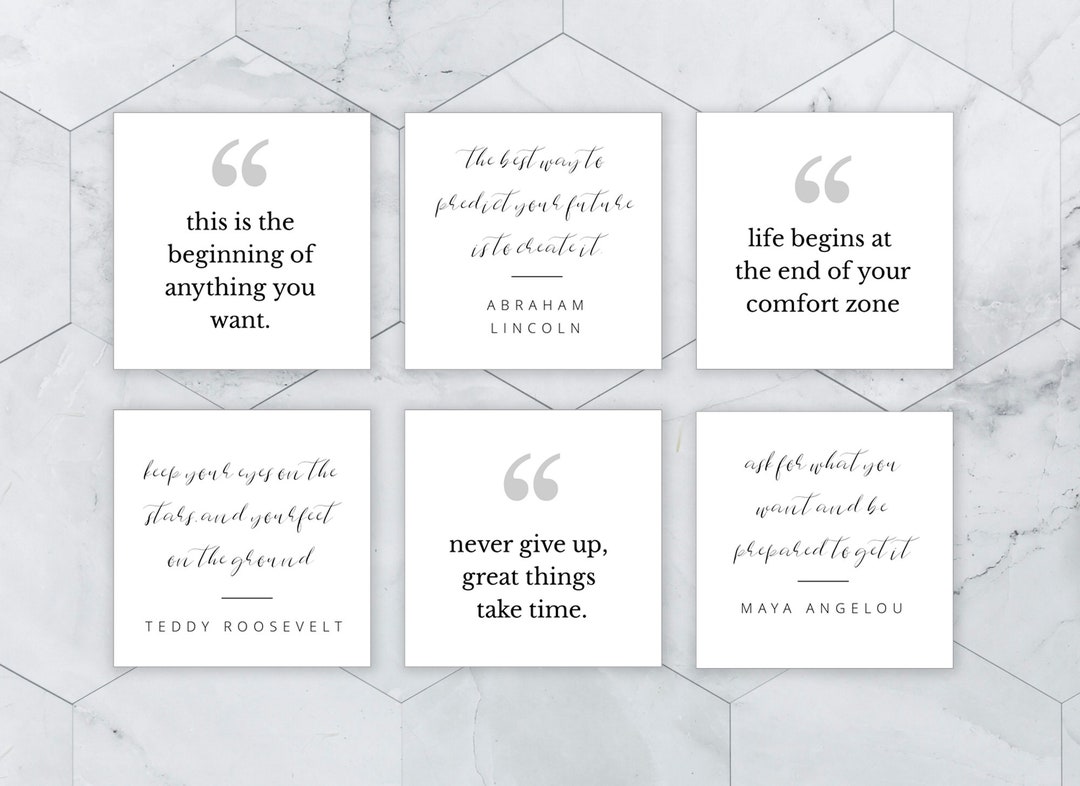 Editable Inspirational Quotes Board, Motivational Quotes Mood Board, Templett Quotes Cards