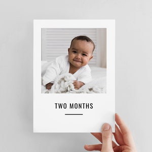 Monthly Photo Banner Template, 12 Month photo Banner, Minimal 1st Birthday Banner, First Year Photos, Month By Month, Printable Photo Banner