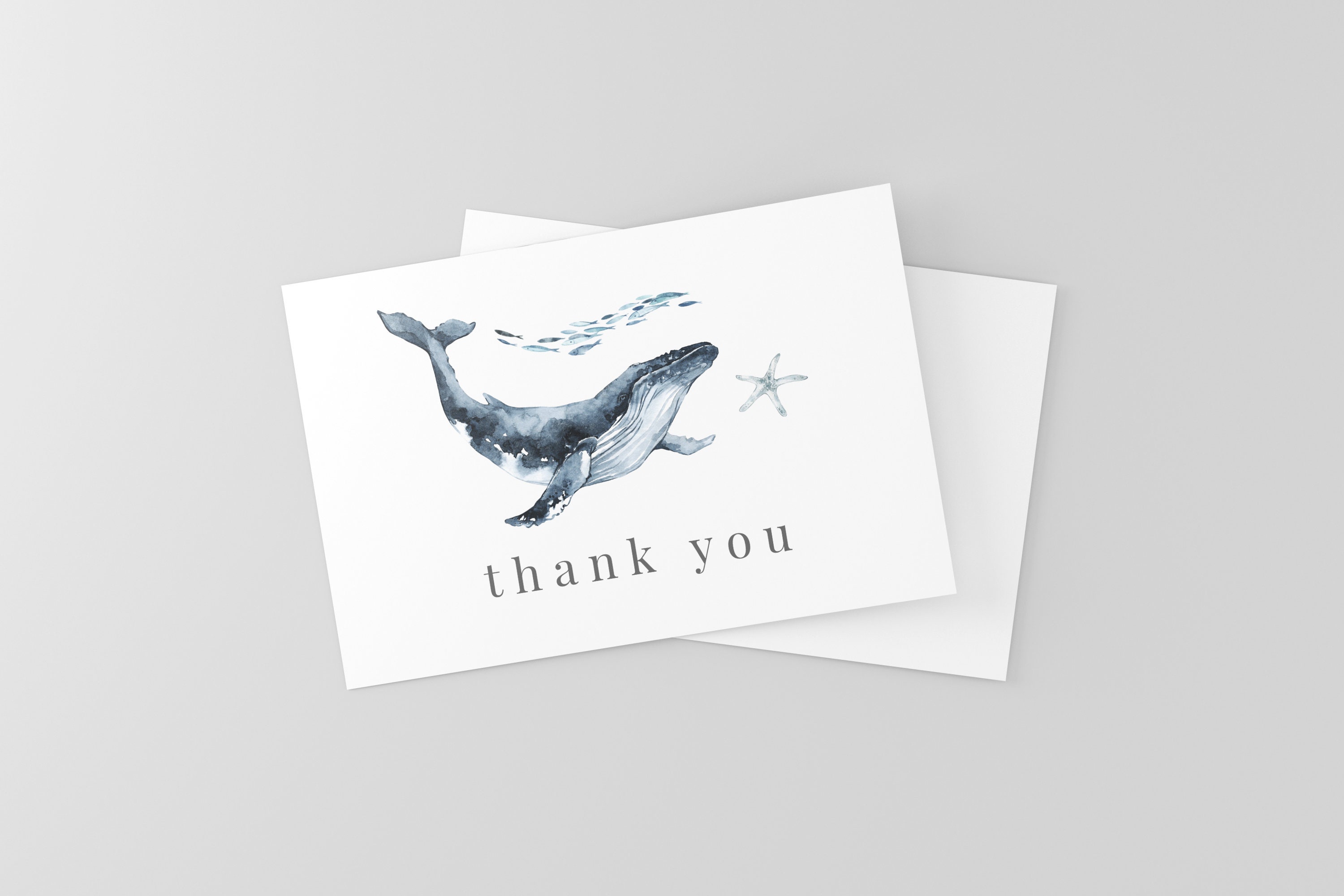 Editable Thank You Card Ocean Animals Ocean Thank You Card Etsy
