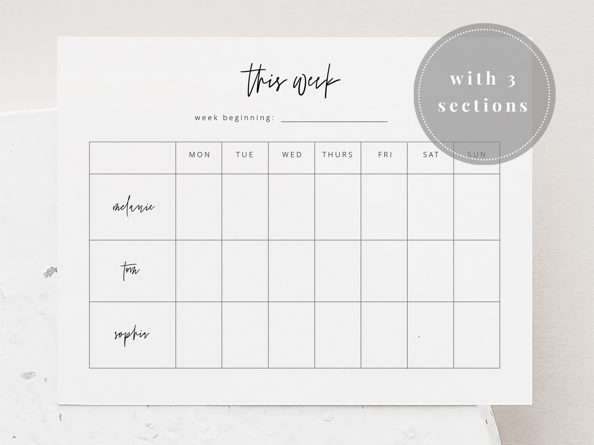 editable-weekly-planner-with-3-sections-undated-calendar-minimalist-planner-wall-calendar-printable-week-planner-etsy