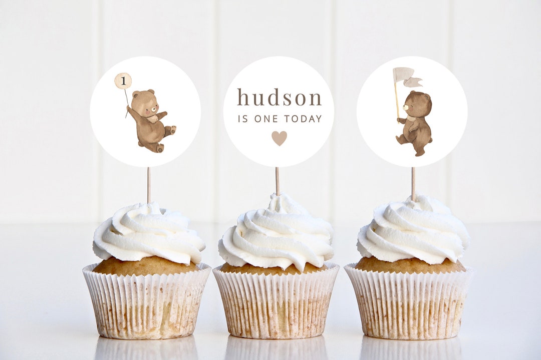 Cupcake Topper Template, Bear Balloons Cupcake Toppers, Teddy Bears ...