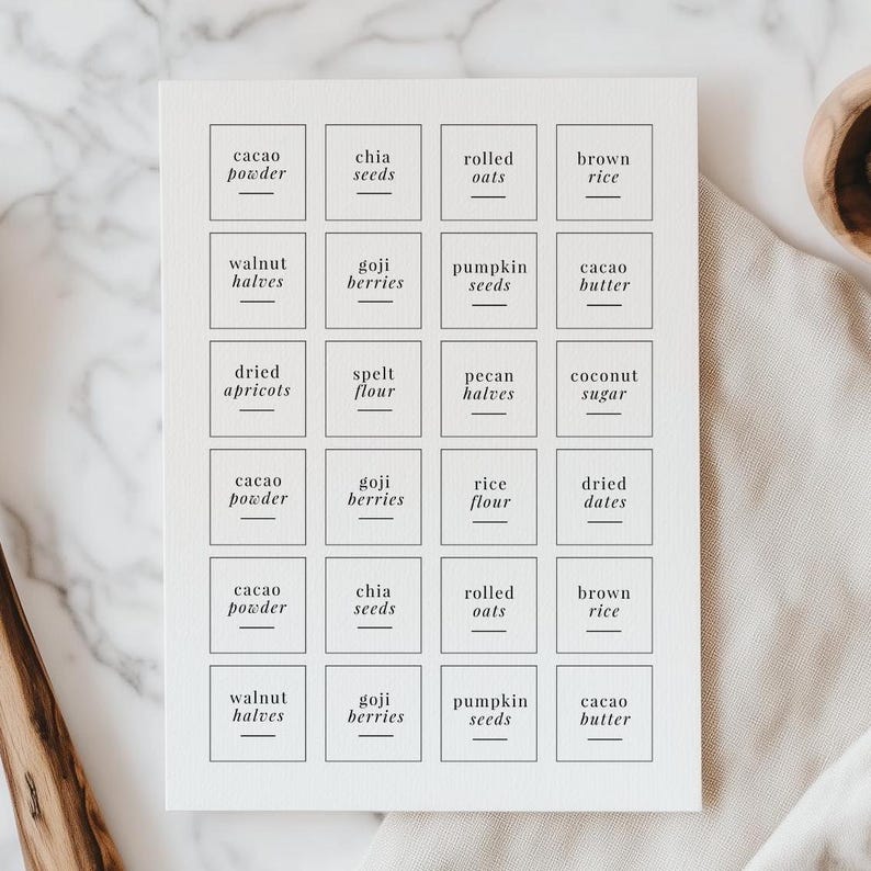 1.5 Inch Label, Editable Pantry Labels Template, Kitchen Jar ...