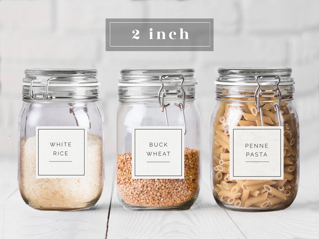 2 Inch | US Letter + A4 | Editable Pantry Labels | Modern Pantry Label ...